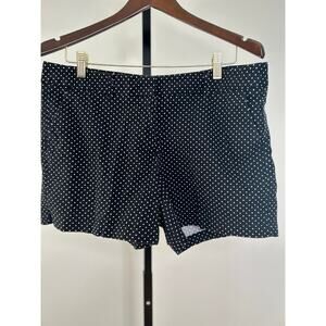 Lands &Sea Shorts- size 10- black with white polka‎ dots, flat front
